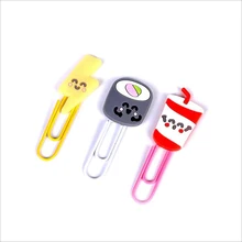 1 шт. мультфильм Экспрессия силиконовый бумажный зажим закладки Защита окружающей среды Студенческая папка для бумаг ПВХ Закладка