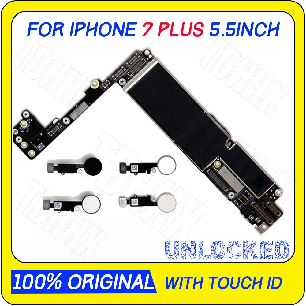 

for iphone 7 Plus Motherboard with/without Touch ID, Original unlocked for iphone 7 plus Mainboard with Chips