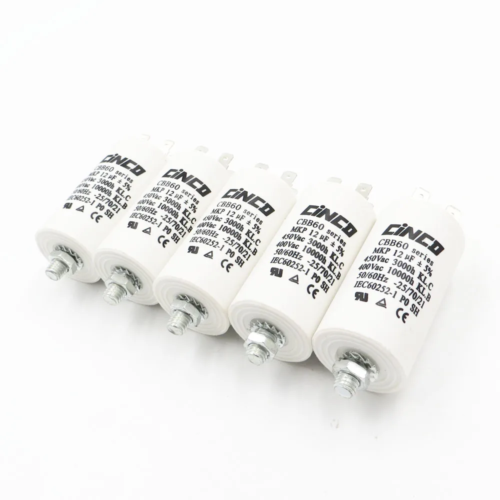 5PCS/LOTS 5MFD-100MFD P2 P0Motor Run Capacitors 400V 450V CBB60 4pins SH AC 450VAC Tool Motor Start Water Pump Air Conditioner