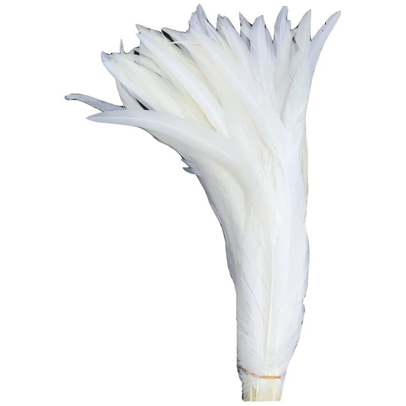 Высокое качество чисто белый Петух Coque хвост перья для ремесла свадебные украшения костюм украшения перья фазана