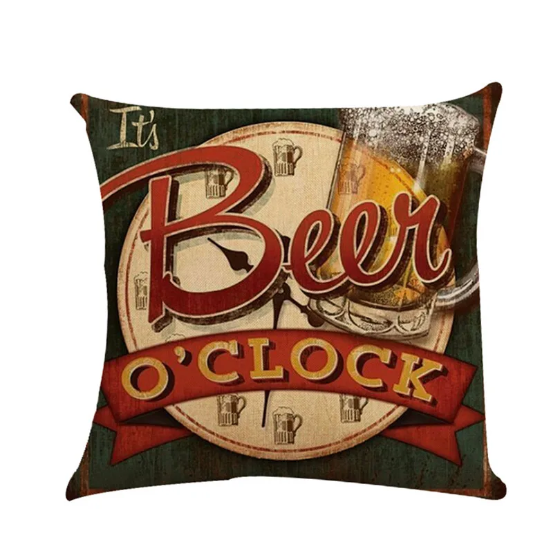 Beer Letter Flax European Style Mixed Cushion Cover Sofa Bed Seat Case Decoration gift Cushion Covers Home Decor #4A15 (8)