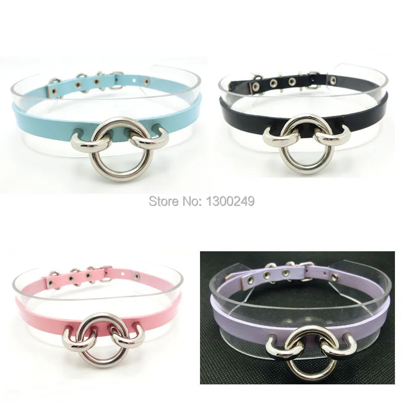 

Unisex Harajuku Sexy Handmade Leather O-Round Collar Punk Rock Goth Beauty Choker Necklace two layer torques