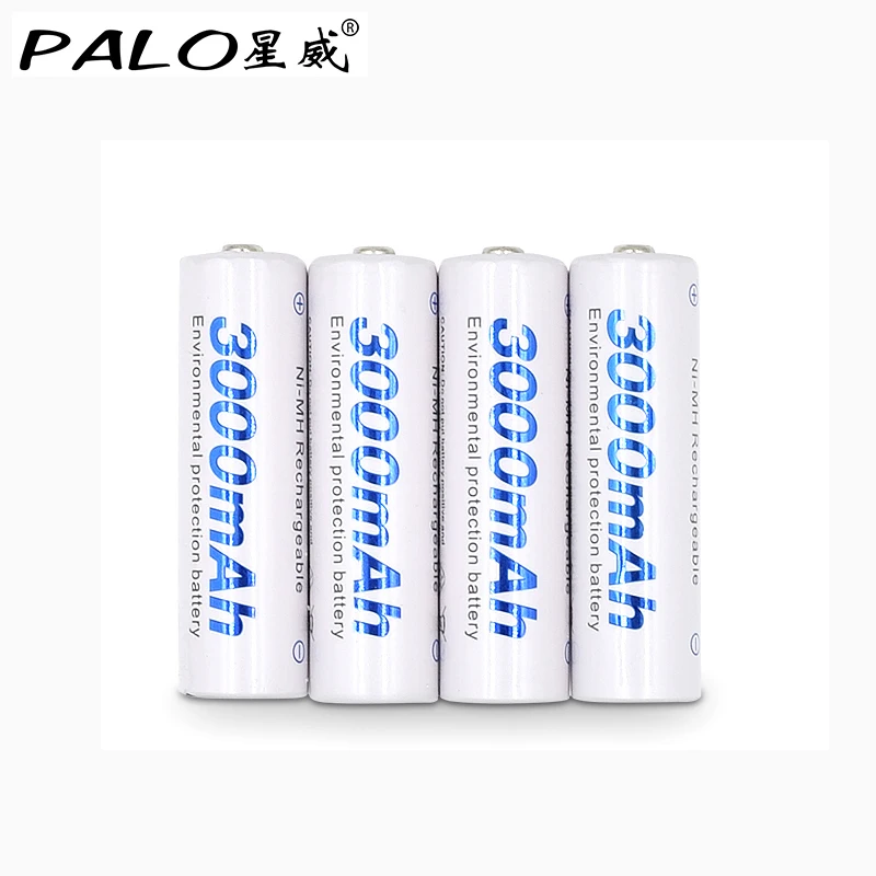 Palшт. o 4 шт. AA 3000 мАч аккумуляторная батарея NI MH 1,2 В в 2A Bateria Rechargeble батарея для фонарика с 1 батарея держать Чехол Коробка