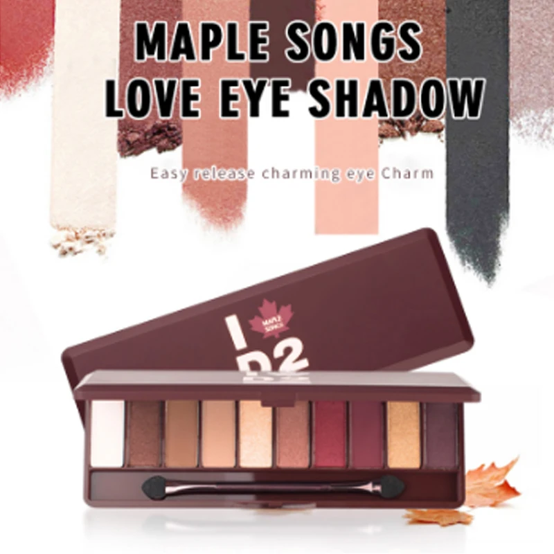 

HOLD LIVE brand Maple Song Love Eyeshadow Palette 10 Colors Matte Shimmer Pigment glitter Red Eye Shadow Makeup