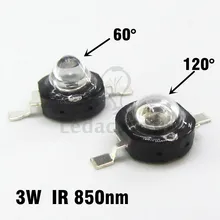 10 шт. Инфракрасный красный 850nm 3 Вт высокое Мощность LED чип ИК 850nm Epistar Бусины для ночного Камера