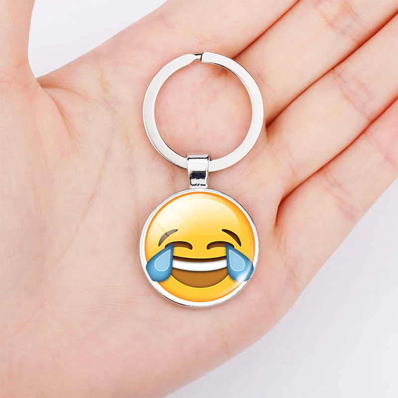 Buy Funny Emoji Pictures Glass Cabochon Keychain Smile