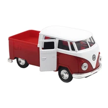 VENDA HOT Red simulação 1:32 música som e luz puxar para trás retro van modelo de liga de caminhão caminhão de bombeiros