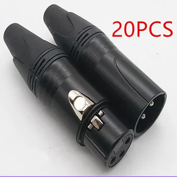 

Hight quality copy 20PCS/LOT NC3FXX-B & NC3MXX-B Male Female 3 Pin XLR Connector with 10 PCS NC3MXX & 10 PCS NC3FXX