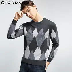 Джордано Для мужчин свитер хлопок трикотажные топы Модный пуловер вязаная одежда с длинным рукавом Crewneck мужской Гар Для мужчин t 2018