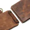 2021 Vintage Genuine Leather Men Wallets Removable Card ID Holders With Key Chain Short Bifold Male Organizer Walets Coin Bag 5