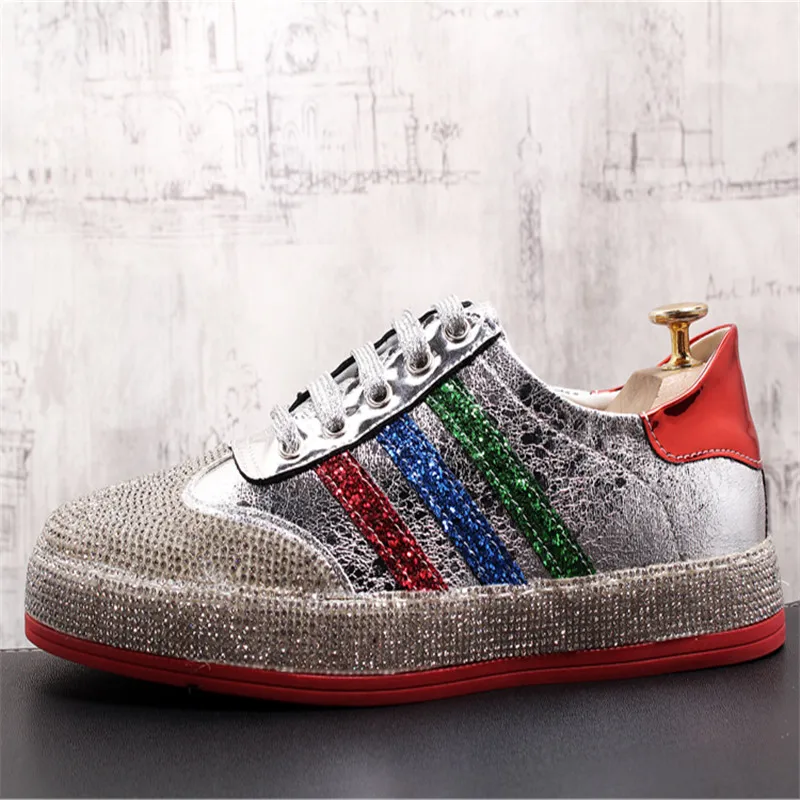 

New 2019 Leather Casual Shoes Men High Quality Leather Men Casual Shoes Autumn Leather Shoes For Set auger Men Flat Shoes 38-43