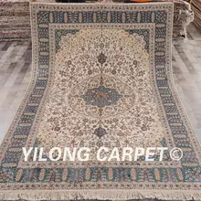 Yilong 6'x9 ручной работы изобразительных Персидского ковра изысканный Шелковый Восточный ковер шелка для продажи(SL87B6x9