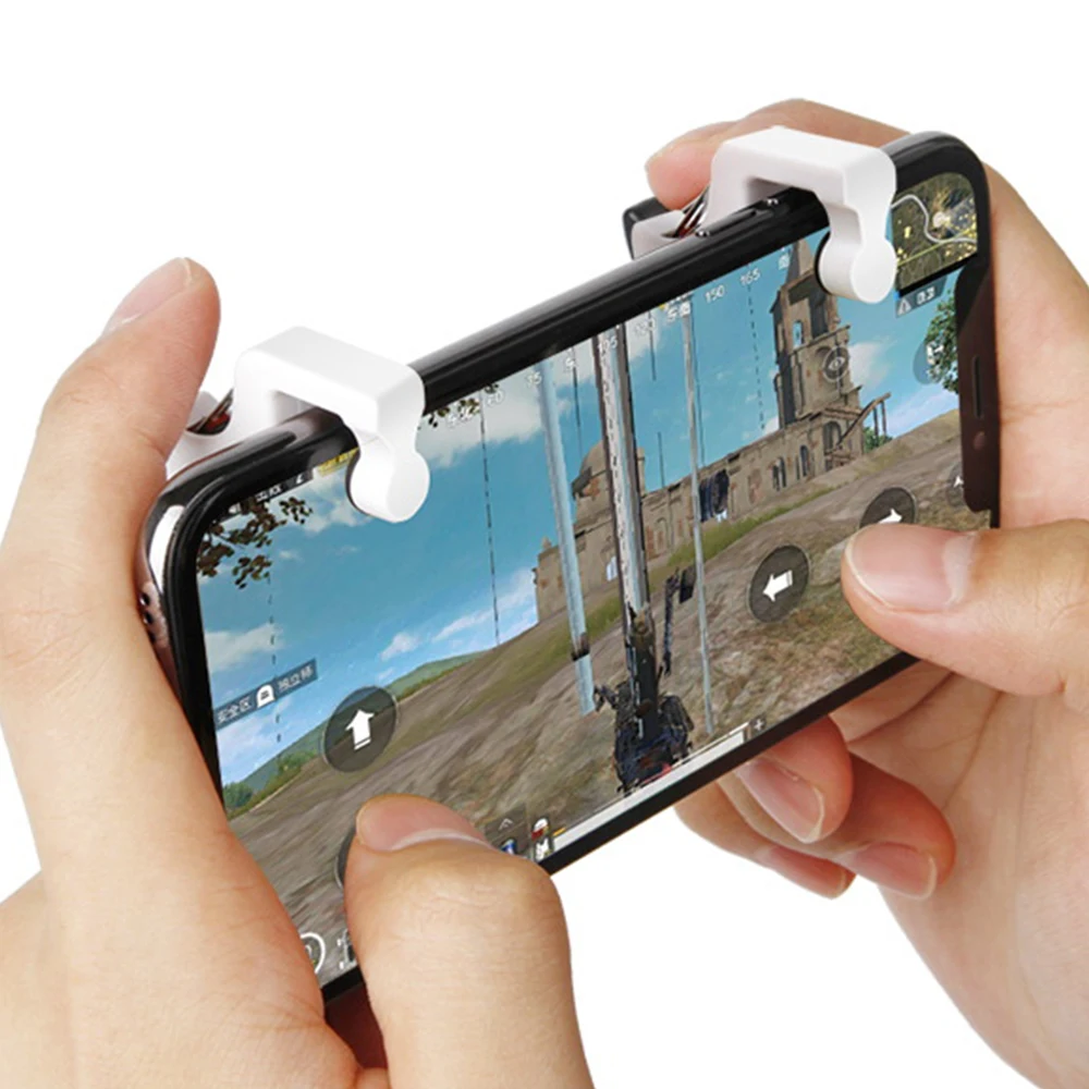 

2Pcs PUBG Phone Mobile Trigger Fire Button Handle Shooter Controller Mobile Game Fire Button Aim Key for iPhone Android Phone