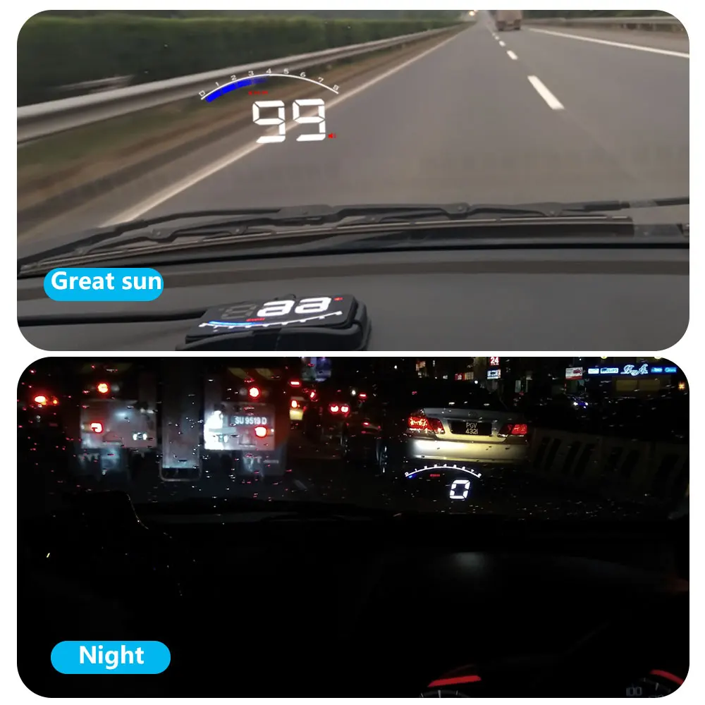 Автомобильный дисплей OBD2, 3,5 дюймов, стекло для проектора, Автомобильный цифровой дисплей для передачи данных, скорость оборотов в минуту, температура воды, HUD