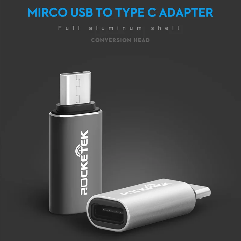 Адаптер зарядного устройства Rocketek с Micro на USB Type c аксессуары для зарядки и