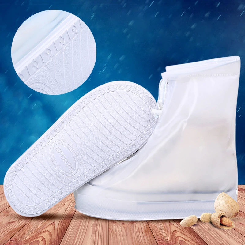 

Reusable Waterproof Overshoes Shoe Cover Protector Boot Cover Unisex Zipper Rain Shoe Covers High-Top Anti-Slip Rain Shoes Cases