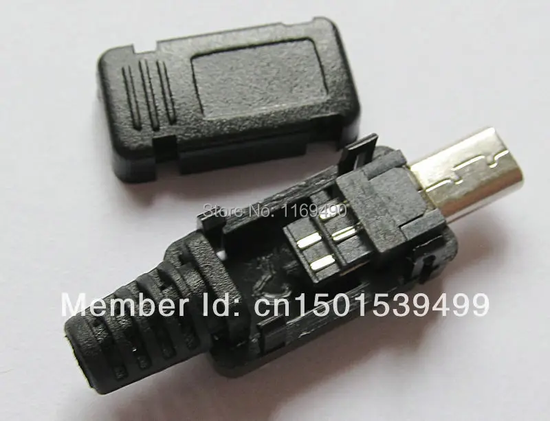 Free shipping 10 pcs / lot DIY Mini / micro USB b 8 Pins Male Plug Connector Socket with Plastic for Phone computer new type 4 5mm tail hold diameter male headphone plug diy earphone pins for hd800 free shipping 2pcs lot