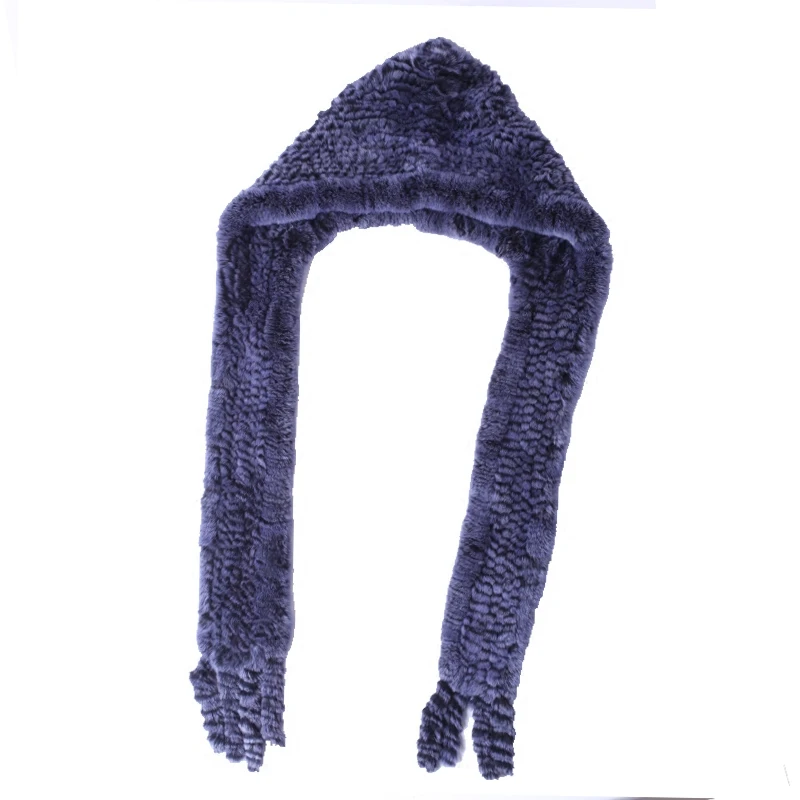 [Rancyword] женские зимние шарфы шапки роскошный меховой шарф женский натуральный мех кролика шапка для женщин шарф с капюшоном RC1356