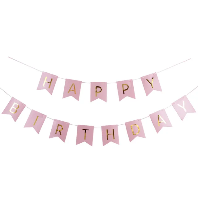 online shop pink gold paper decoration set happy birthday banner
