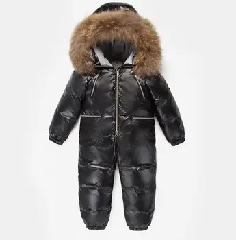 

-30 Russian Winter Snowsuit 2019 Boy Baby Jacket 80% Duck Down Outdoor Infant Clothes Girls Climbing For Boys Kids Jumpsuit