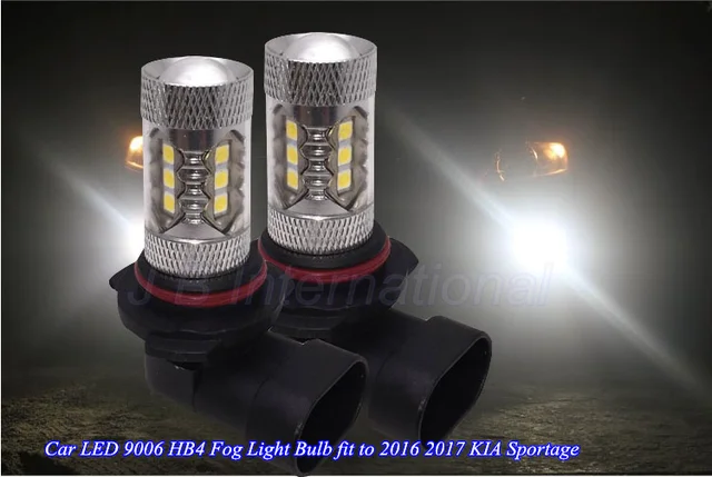 2 stks Auto Led lampen voor KIA Sportage 2016 2017, wit HB4 9006 Dag ... 2 stks Auto Led lampen voor KIA Sportage 2016 2017, wit HB4 9006 Dag ...