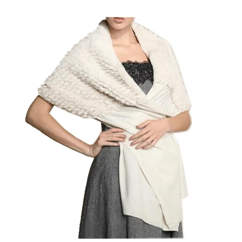 Cashmere fur cape women wedding wrap White fashion winter luxury wraps