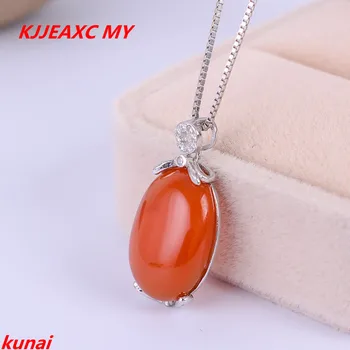 

KJJEAXCMY fine jewelry s925 silver color treasure natural South red pendants to send necklaces ab