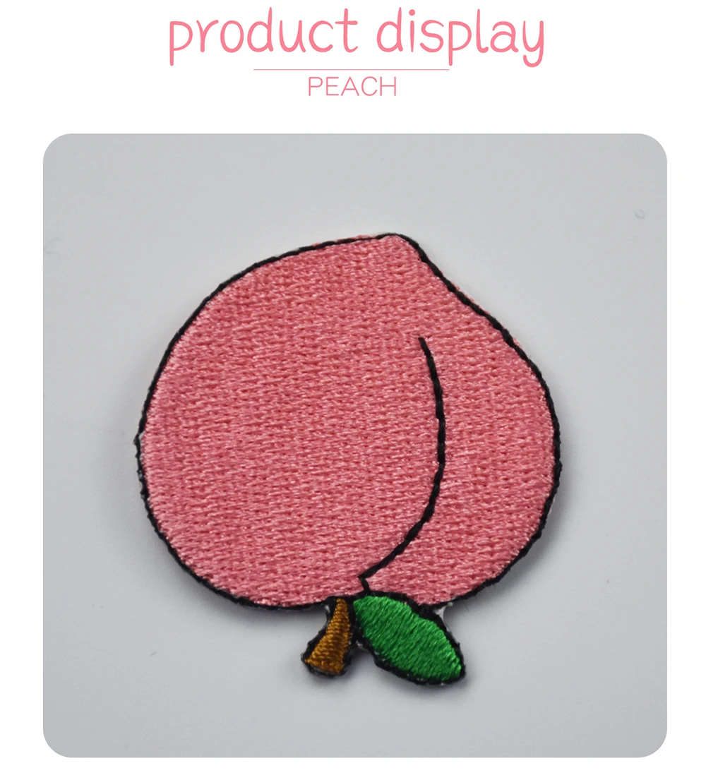 Pink Honey Peach 4cm Embroidered Patch mini chest size applique for clothing custom your design (5)