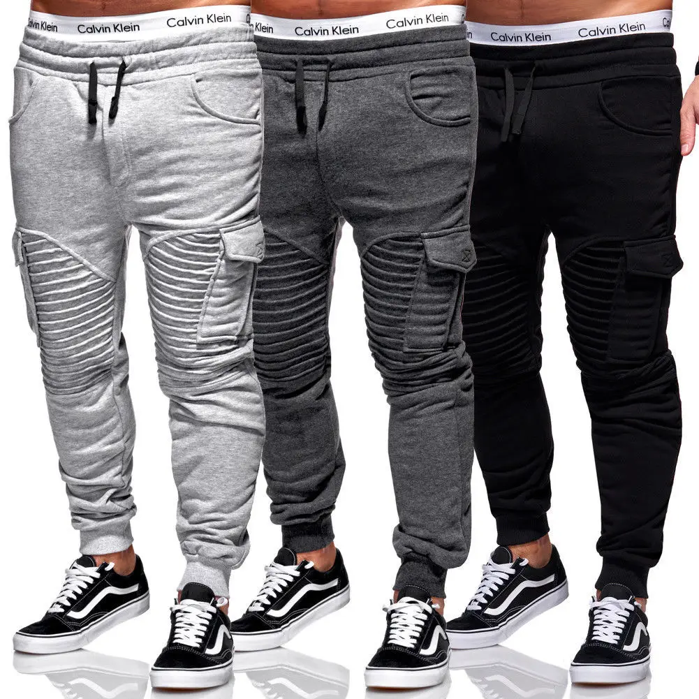 de fitness muitos multi-bolso calças casuais