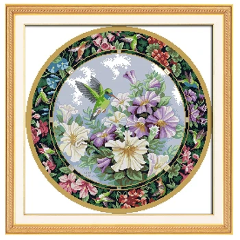 

Wreath. The Sweet Nectar Chinese Counted Cross Stitch Pattern 11CT Printed On Canvas Embroidery Cross Set Home Decor joy sunday
