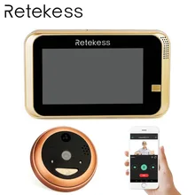 RETEKESS TS101 Wifi беспроводной умный дверной звонок с видеонаблюдением 720 P HD камера с инфракрасный пироэлектрический будильник облако TF хранения и литиевая батарея