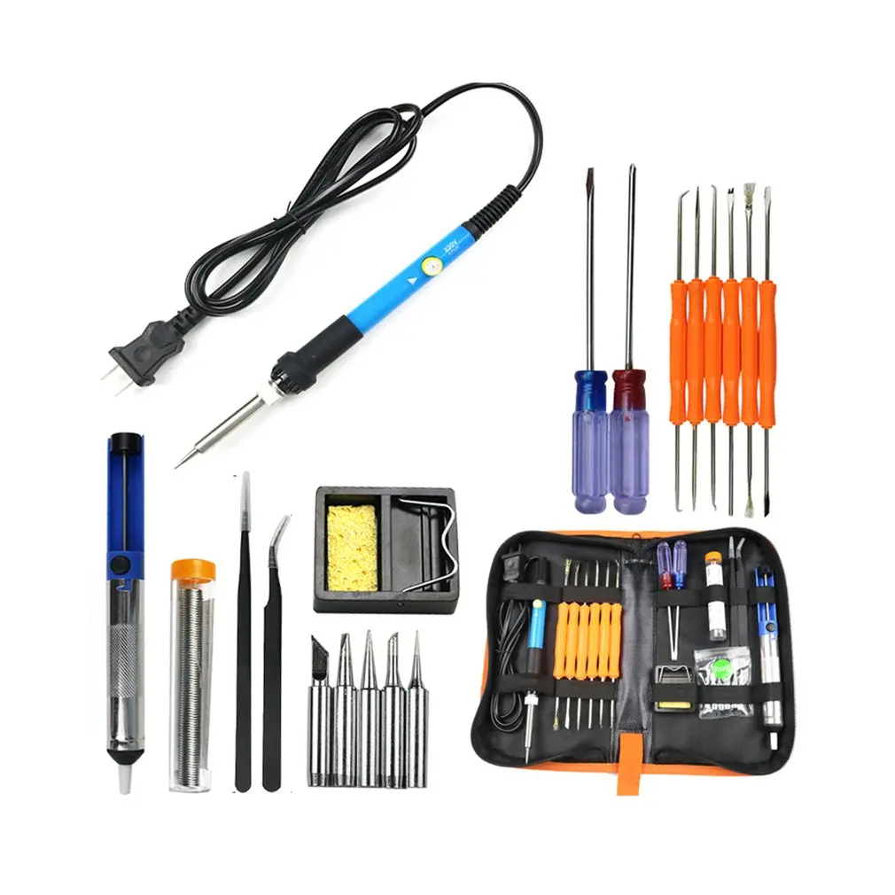 19 Pieces Welding Soldering Iron Tool Kit Set Adjustable Electric Temperature Gun Set Electric