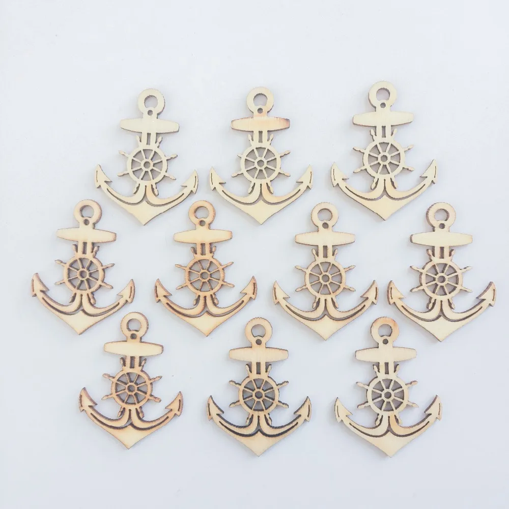 20pcs Mediterranean Nautical Wooden Anchor Wheel Pendants Ornaments Wood Craft Scrapbook Embellishment Party DIY Decorations 20pcs Mediterranean Nautical Wooden Anchor Wheel Pendants Ornaments Wood Craft Scrapbook Embellishment Party DIY Decorations