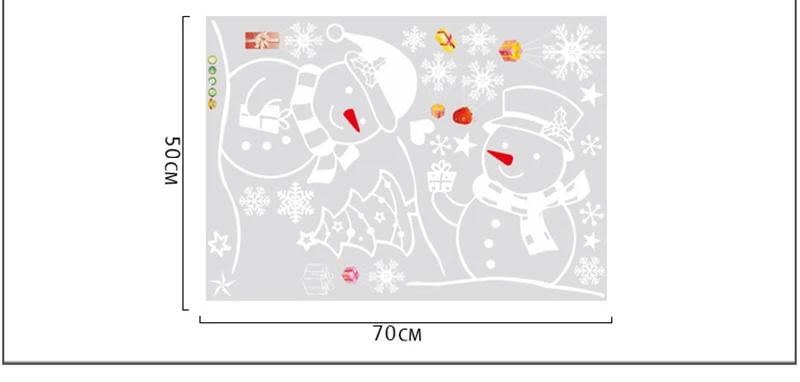 Год Творческий "Белый Снеговик" Рождество год Гостиная стеклянный, для спальни окна фон декоративная стена Стикеры