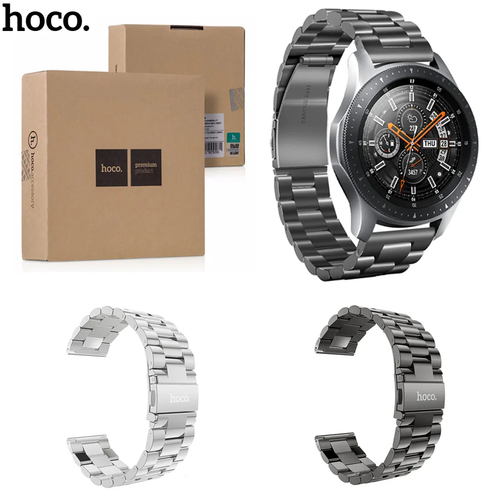 Браслет HOCO из нержавеющей стали для Samsung Galaxy Watch браслет 46 мм черный серебристый с
