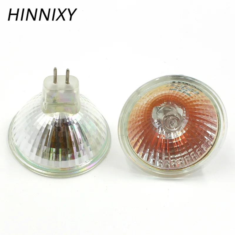 Hinnixy 10 шт./лот затемнения MR16 GU5.3 Галогеновый свет пятна Лампы 12 V 20 W 35 W 50 W лампы дневного света чашки Форма лампа Прозрачное кварцевое стекло