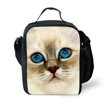 

FORUDESIGNS Lunch Bags for Women Cute Cat Kid Girls Shoulder Picnic Box Thermal Insulated Lunchbox Children School Food Package