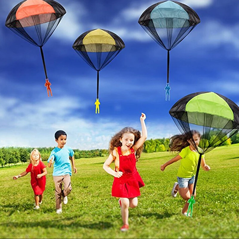1/4pcs Hand Throwing Mini Play Soldier Parachute Toys For Kids Outdoor