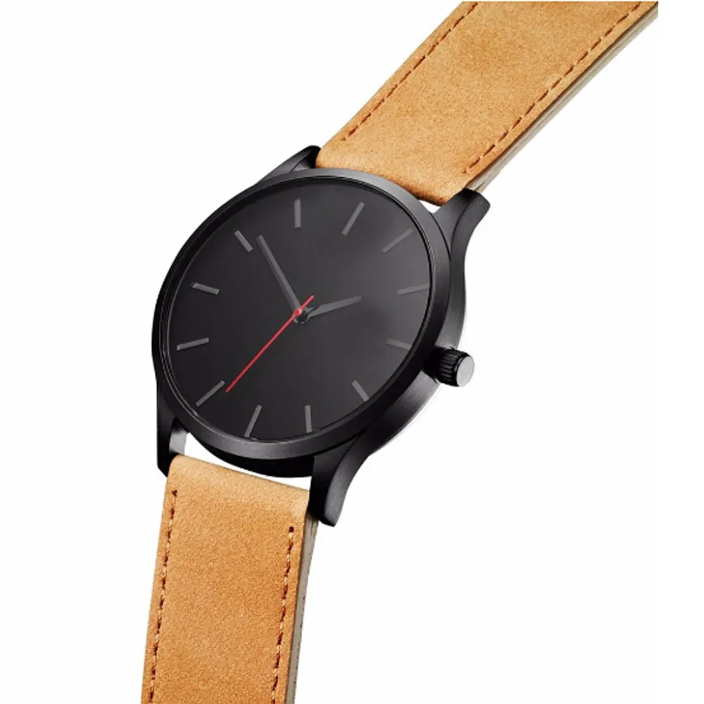 Модные Роскошные Бизнес Кварцевые часы с большим циферблатом для мужчин матовый ремень наручные часы подарок Reloj de hombre F30