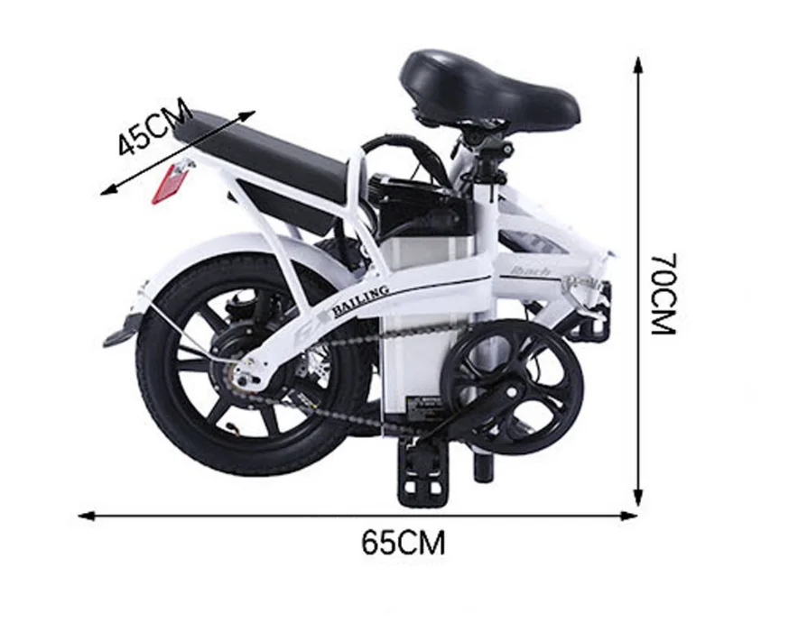  Electric Bicycle 48V Two Wheels Electric Bicycle 14 Inch Brushless Motor 250W Foldable Mountain Bik