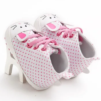 

Canvas fashion high help dot female baby casual toddler shoes