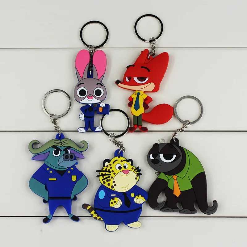 

Hot Figures Keychain Ring Toys Doll 2016 New Cartoon Animal Rabbit Judy Hopps Nick Fox