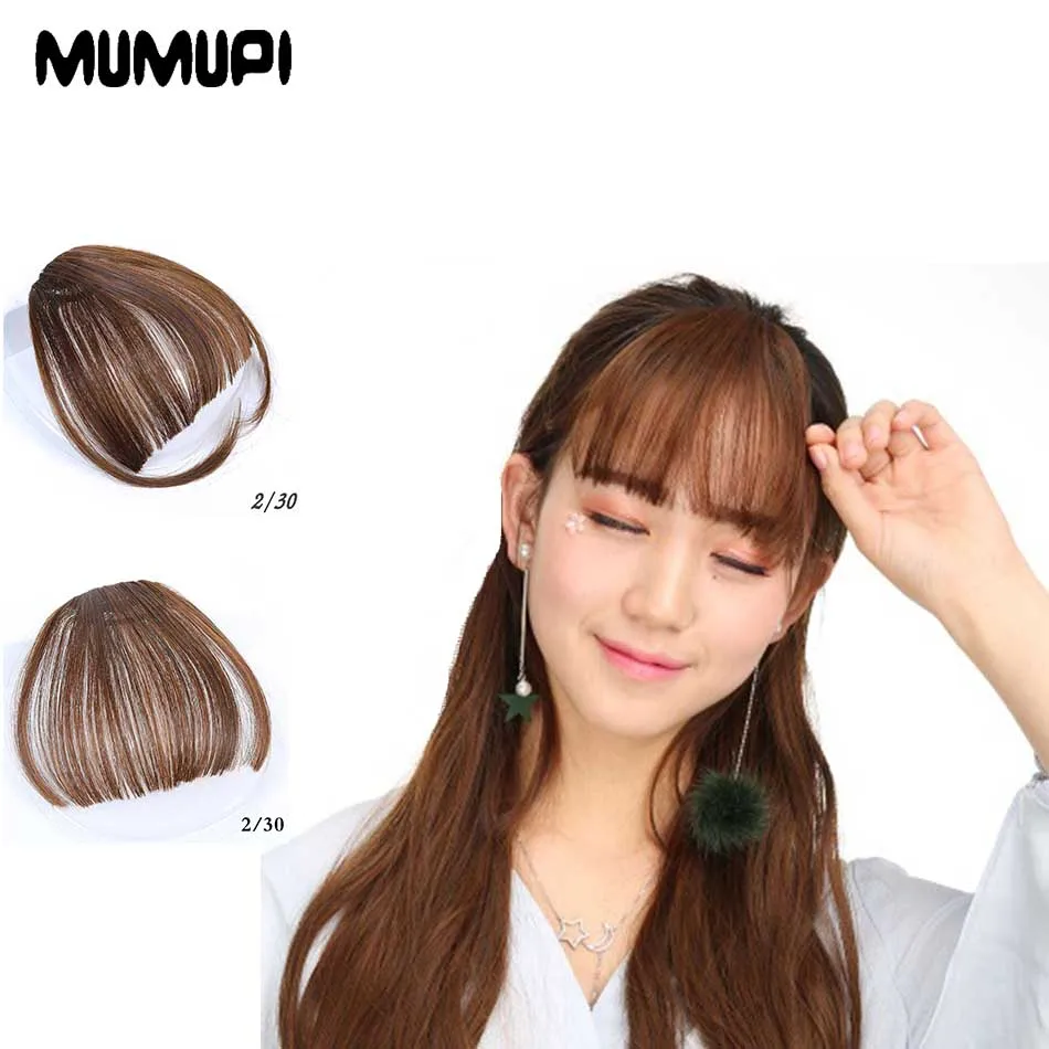 

MUMUPI Fashion Hair Clip in Bangs Fake Hair Extension False Hair Piece Clip on Front Neat Bang Party Dress Up