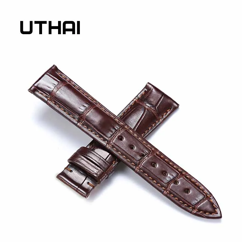 Ремешок UTHAI Z03 из крокодиловой кожи для мужских и женских часов 12/14/16/18/19/20/22 / 24