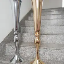 8 штук 74 см высокая железная труба ваза Золото Серебро для маленьких цветок с длинным стеблем мяч держатель