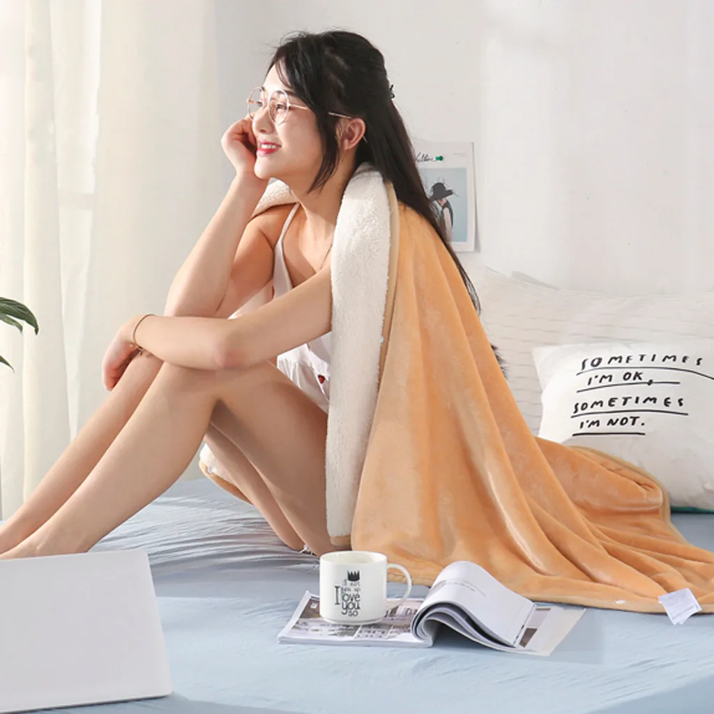 

Winter Comforters autumn Lazy Quilt with Sleeves family Blanket Cape Cloak Nap Blanket Dormitory Mantle Covered Blanket