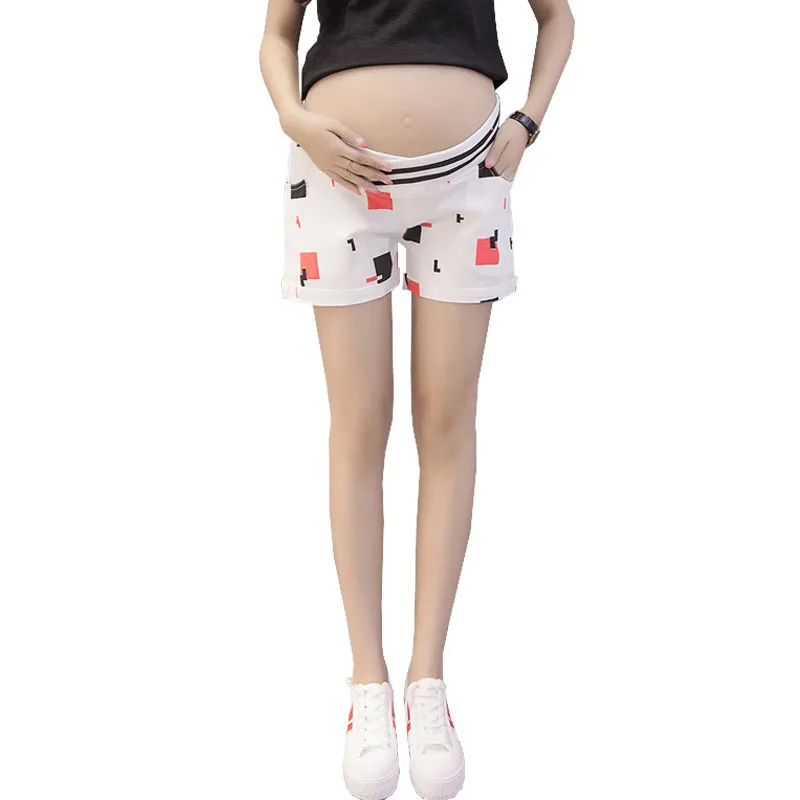 Print Shorts Maternity Clothes For Pregnant Women Cotton Prop Belly