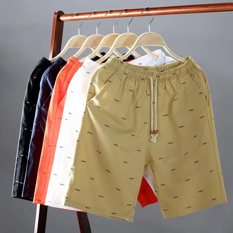 2018 New Arrival Men Shorts Cotton Casual Shorts For Men Elastic Waist Summer Beach Shorts Personalized Printed M-5XL