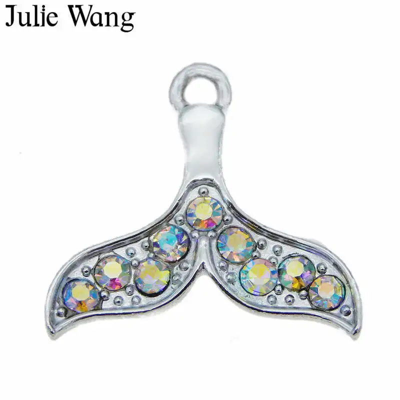 Julie Wang 10 шт. очаровательные Стразы в виде хвоста русалки и Кита браслет ожерелье