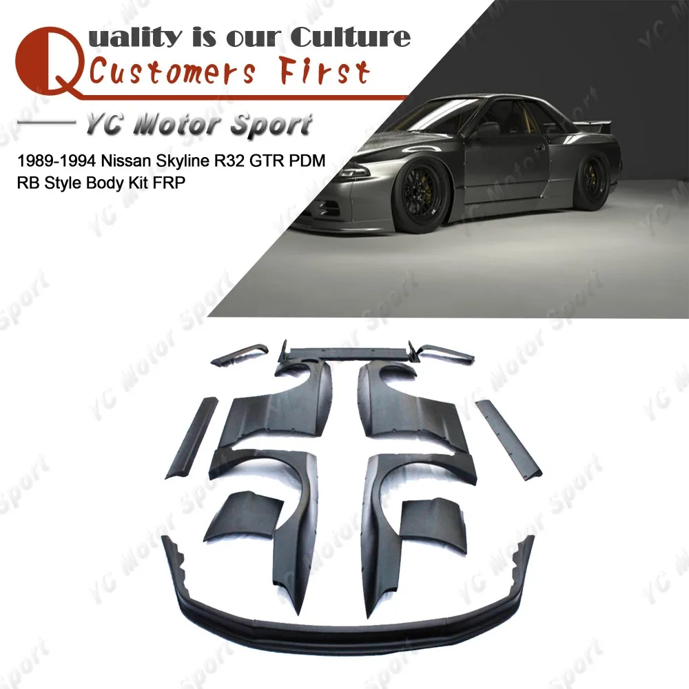 

FRP Fiber Glass PD Style Bodykit Fit For 1989-1994 R32 GTR Body Kit Front Lip Whole Fender Rear Spats Spoiler Wing